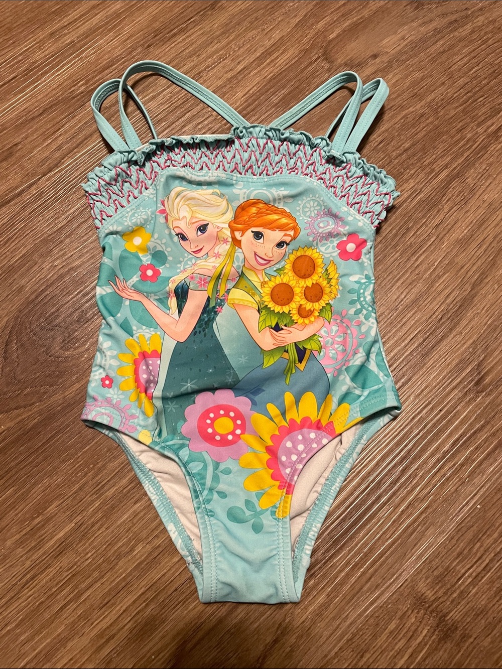 Disney Frozen One-Piece Swimsuit with Anna & Elsa Springtime Floral Print